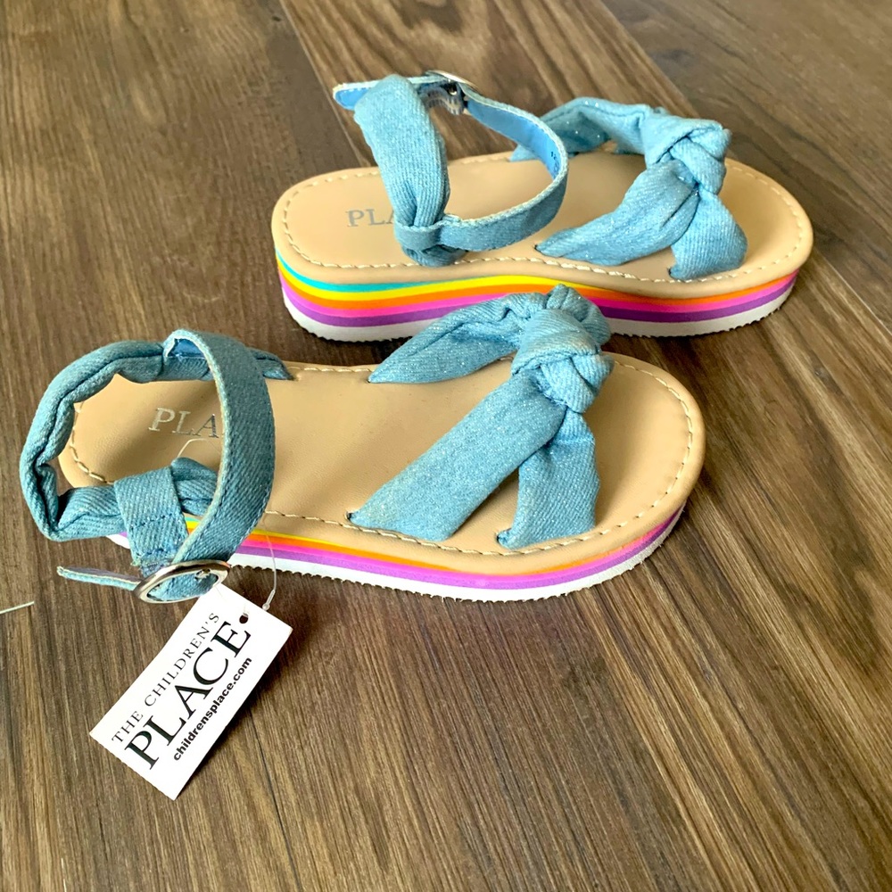 The Children’s Place Girls Denim Bow Platform Sandals - Denim